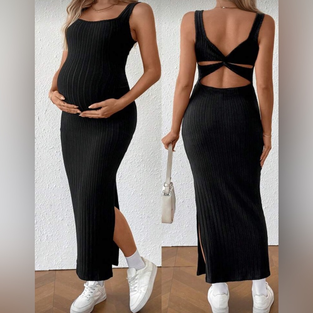 Elegant Black Maternity Dress